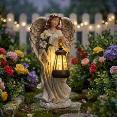 WONDER GARDEN angel statue front view showing graceful form and curb appeal