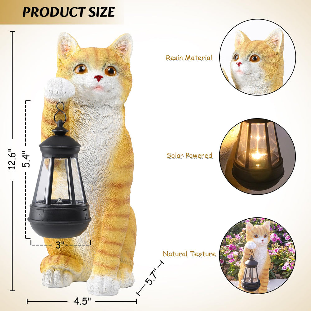 WONDER GARDEN cat lantern glowing at night adding warm ambiance to outdoor seating