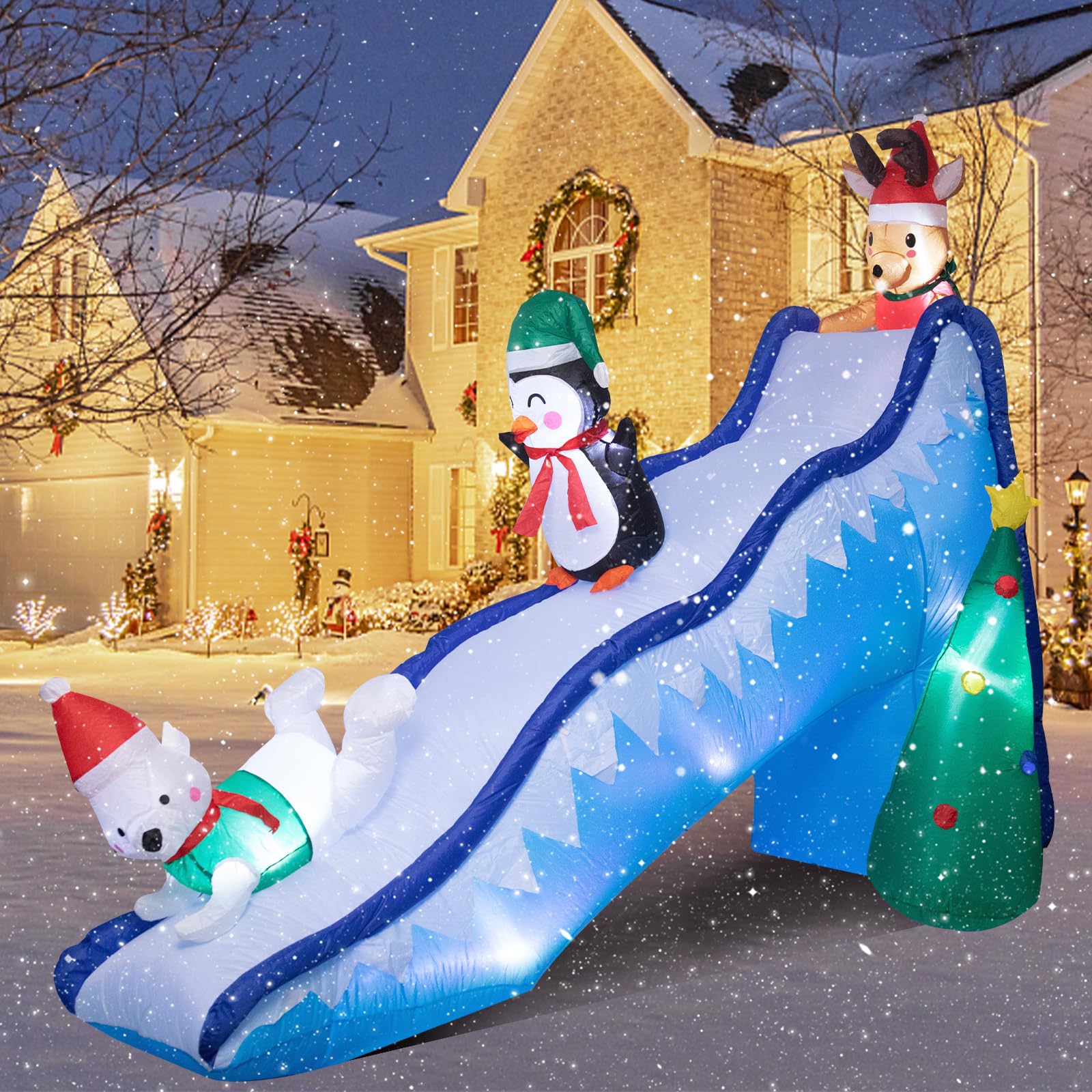 WONDER GARDEN family standing by inflatable for lifestyle holiday enjoyment