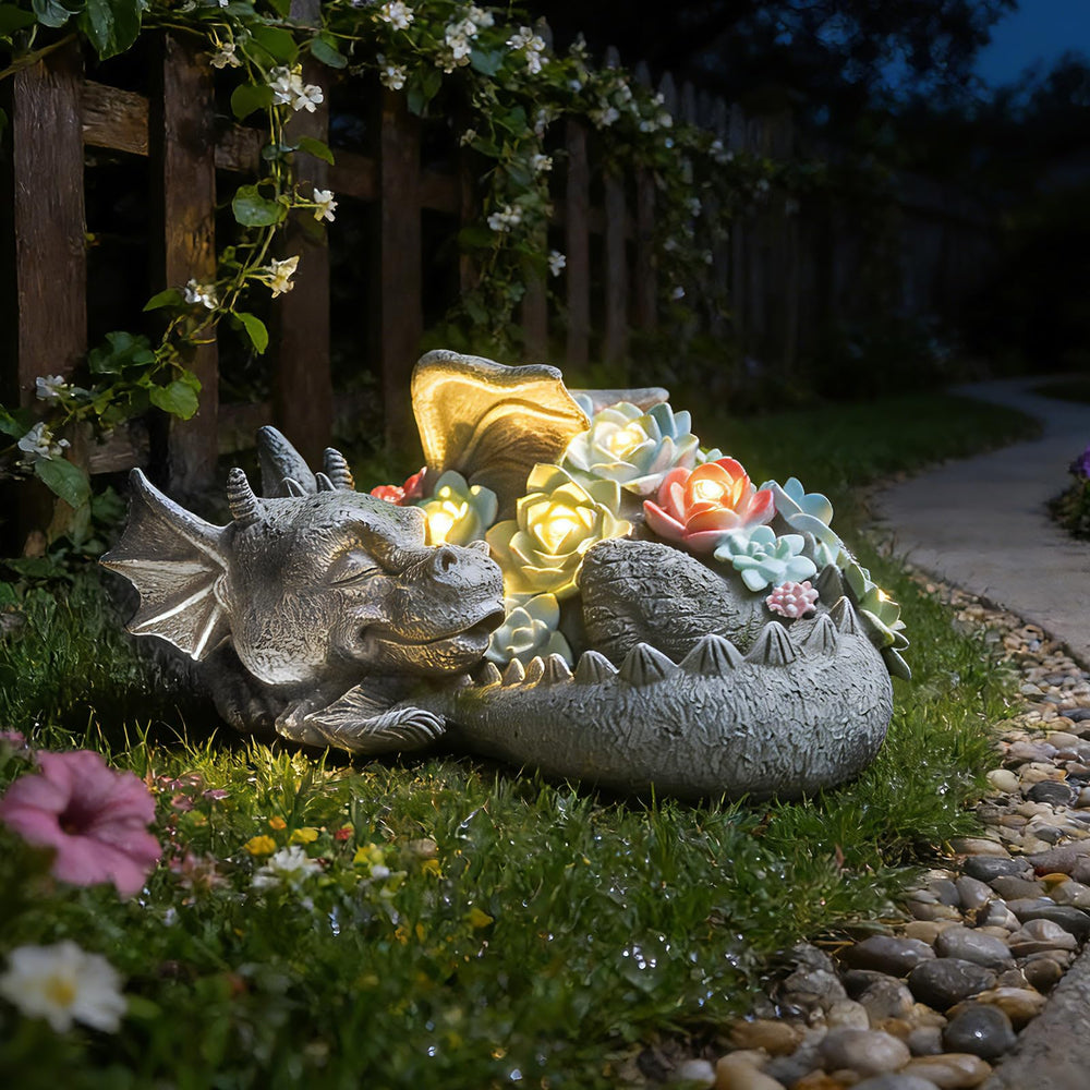 WONDER GARDEN glowing flower at night providing soft pathway light