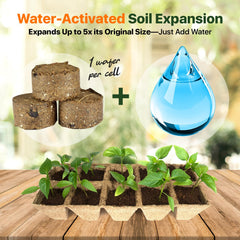 Wonder Soil pellet placed in a seed tray ready for sowing to speed setup