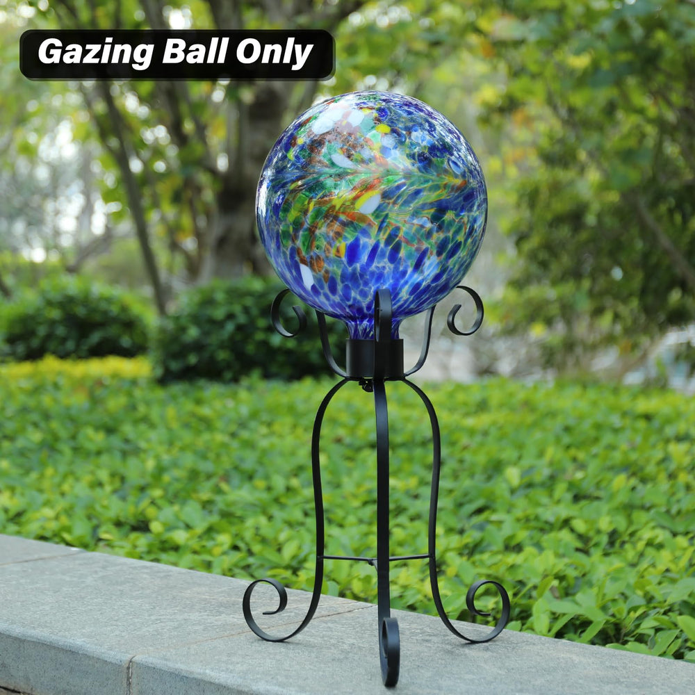 Wonder Solar globe nestled in flower bed enhancing plants with reflective contrast