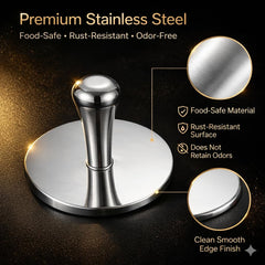 Wonderful Cuisine large flat press surface detail for even searing and consistent patties