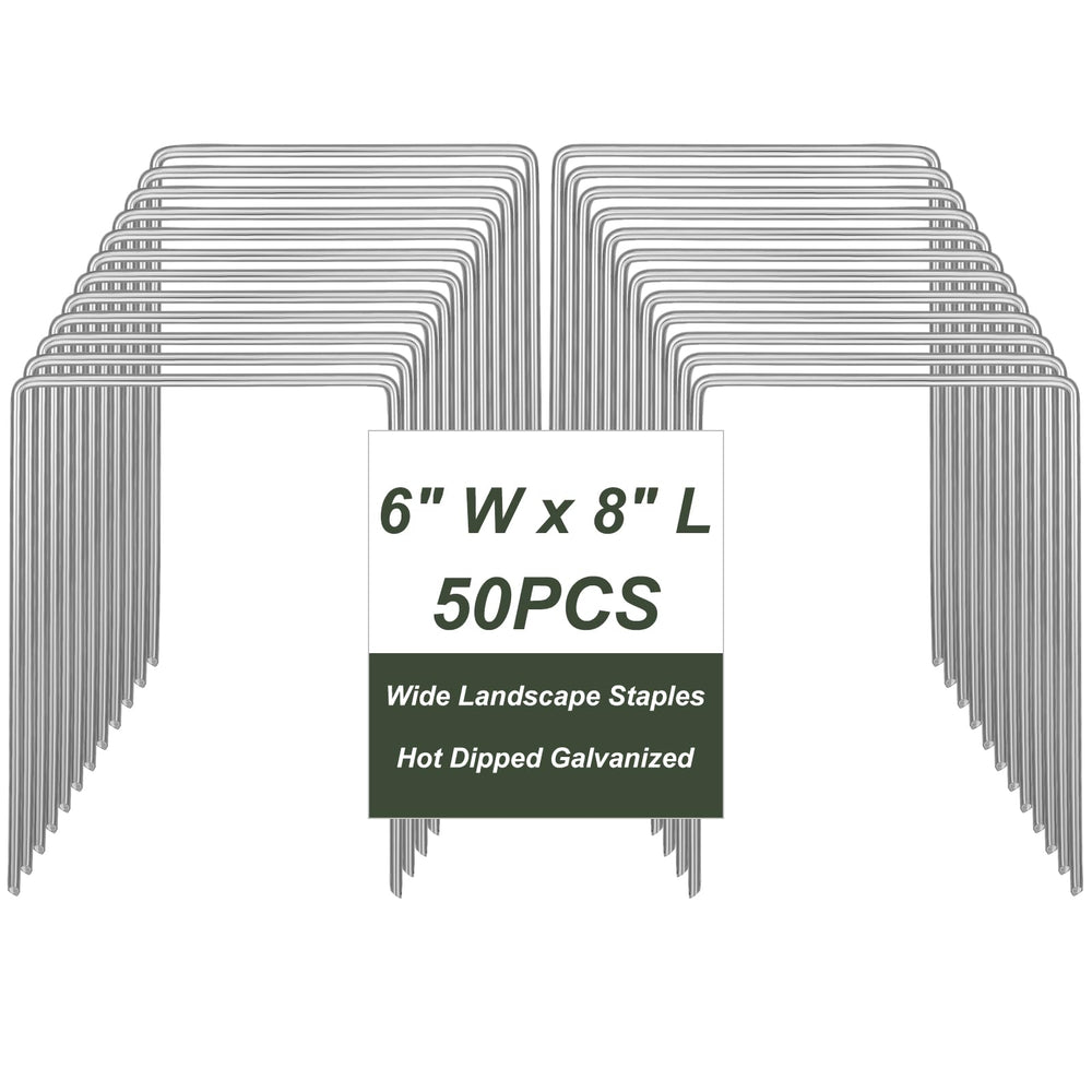 Wonderjune front packaging showing 50 galvanized U-staples and clear quantity benefit