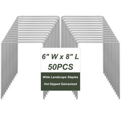 Wonderjune front packaging showing 50 galvanized U-staples and clear quantity benefit