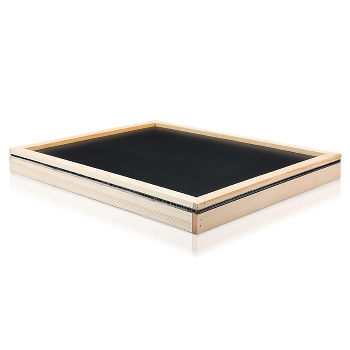 Wonderjune front view of solar fume board showing durable wood construction and black top benefits easier extraction