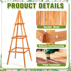 Wonderjune obelisk placed in backyard showing vertical space-saving benefit