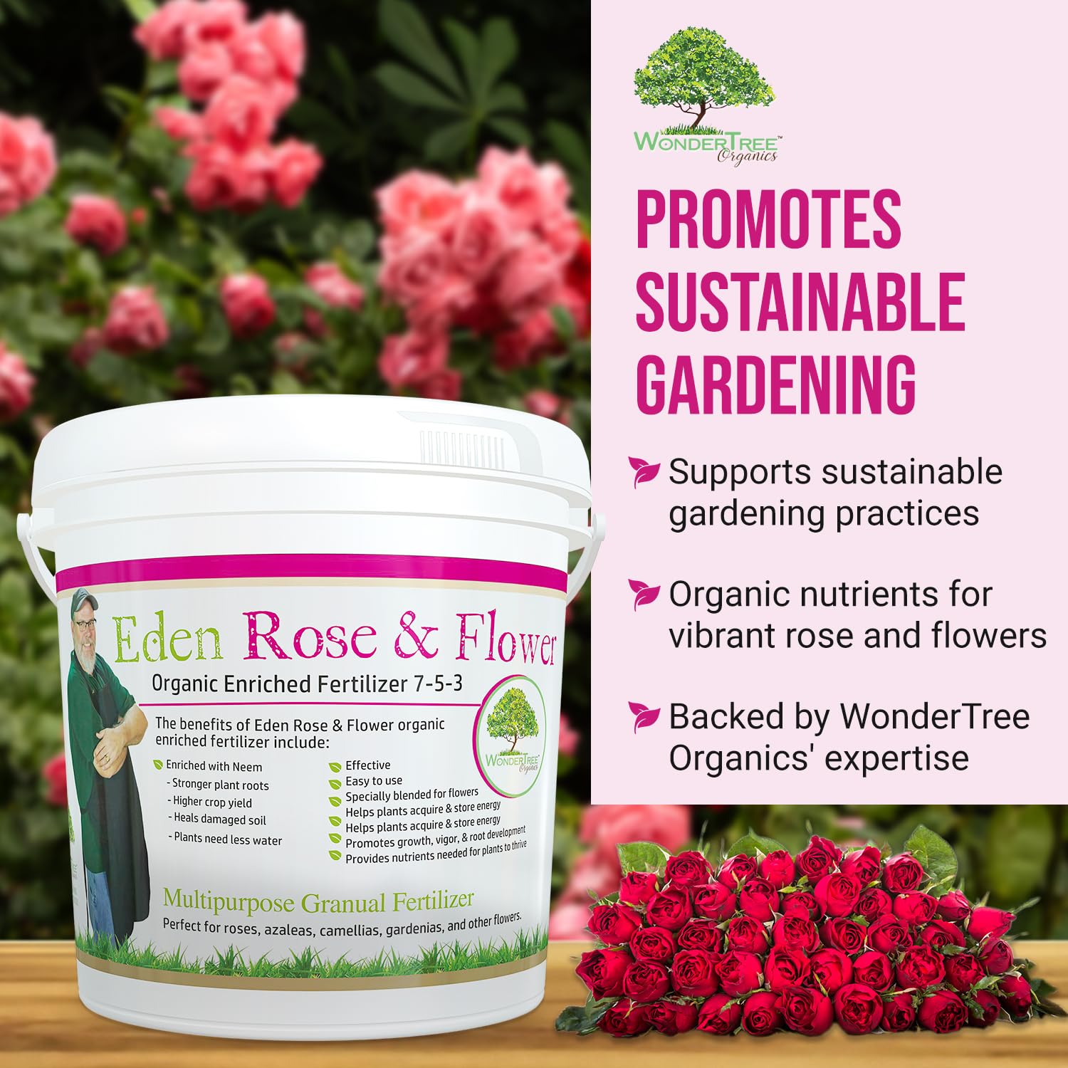 WonderTree Organics applied to container plants for healthier growth