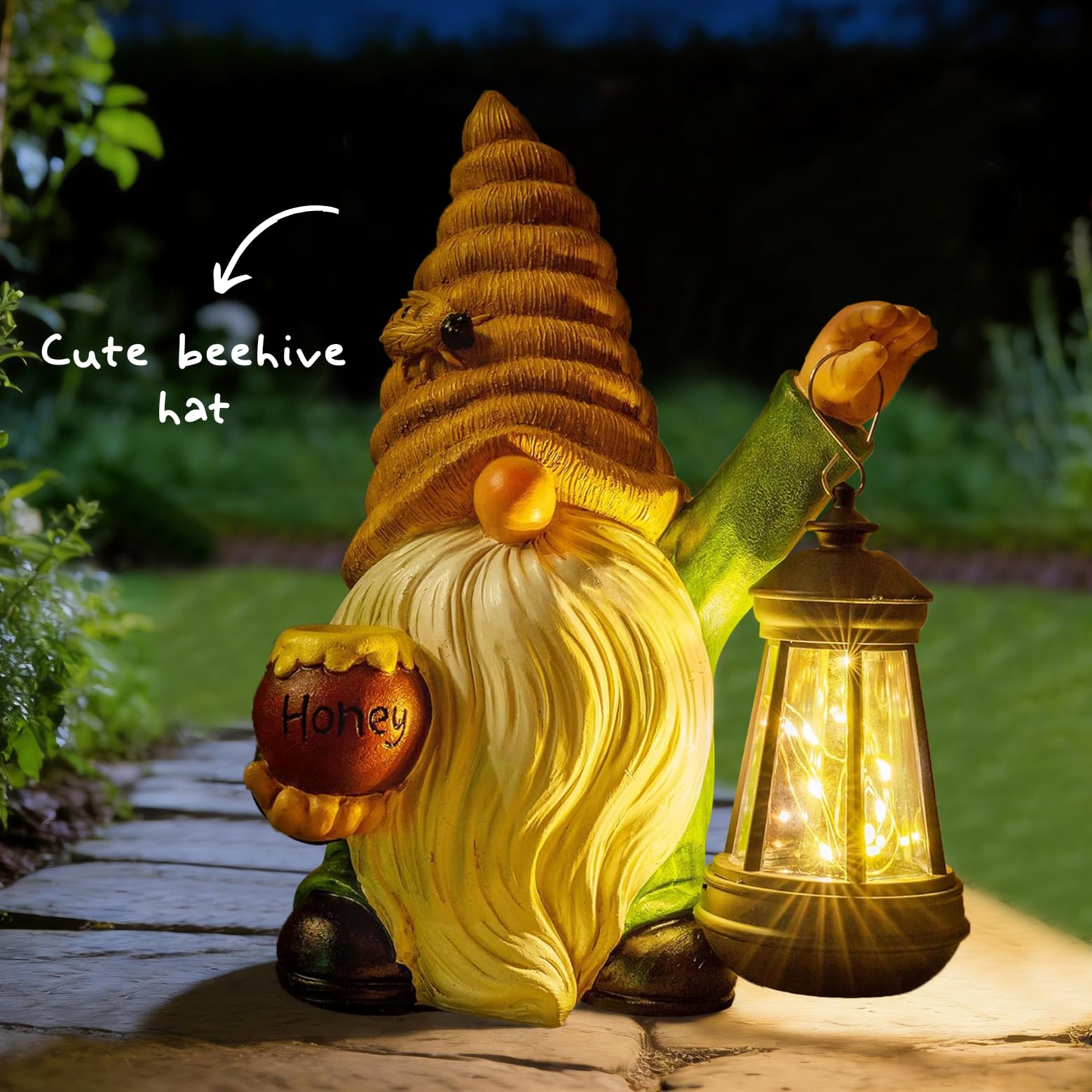 WONDHOME bee gnome with lantern detached showing flexible separate-use option