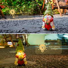 WONDHOME gnome side profile beside ruler showing scale benefit: compact fit for small spaces