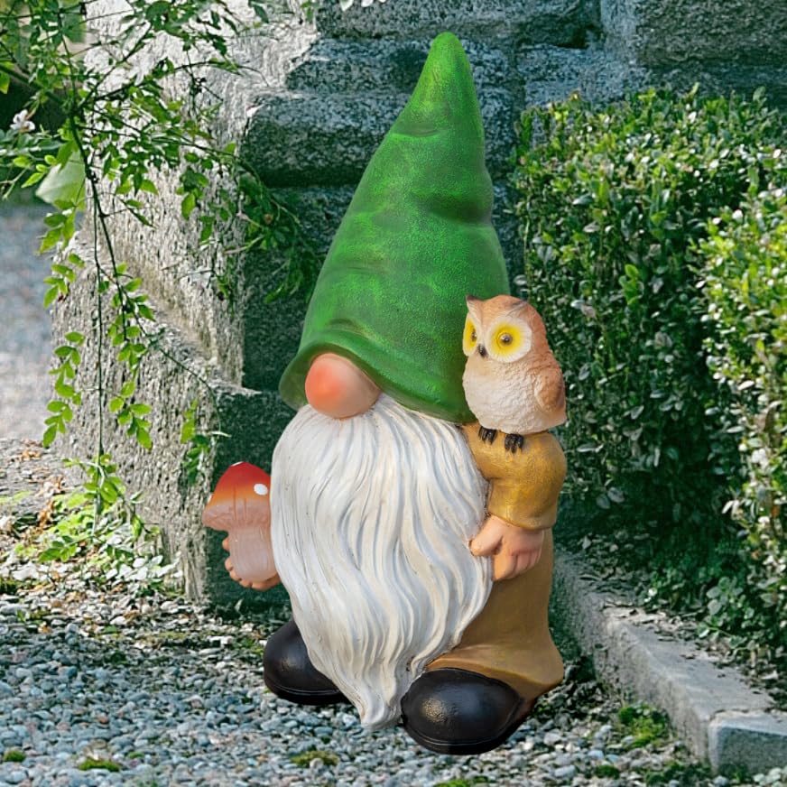 WONDHOME gnome size comparison with football for scale and placement planning