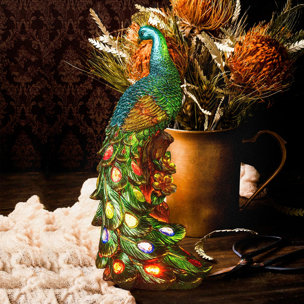 WONDHOME peacock beside common objects to show size and scale for placement