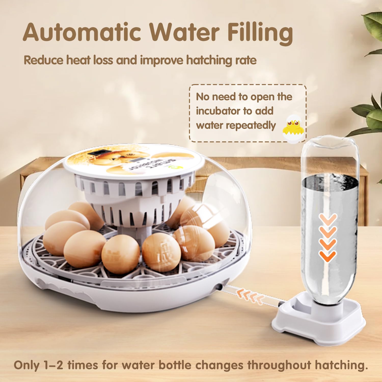 WONEGG automatic egg turner detail preventing membrane sticking and improving viability