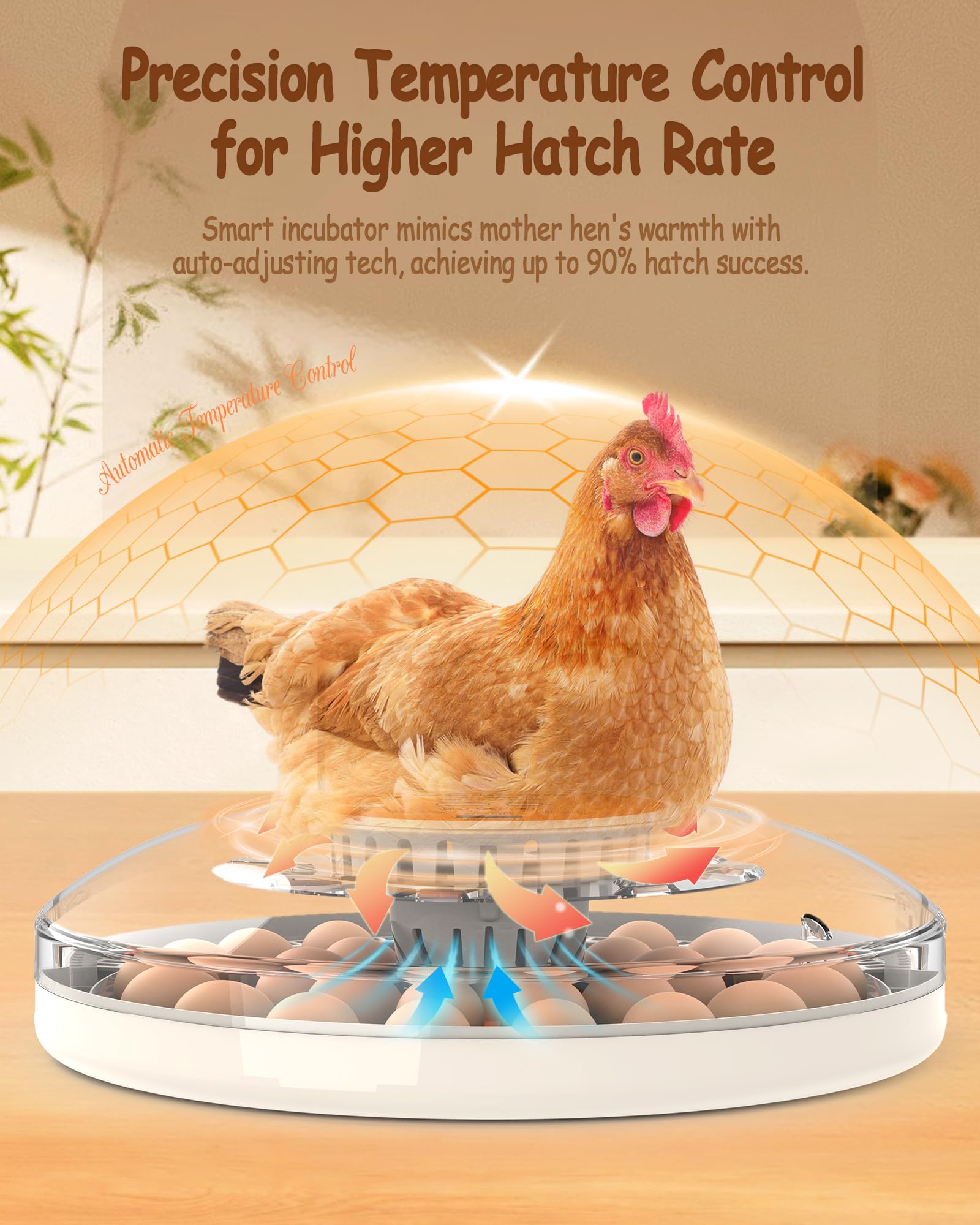 WONEGG open lid with egg tray visible for easy loading benefit