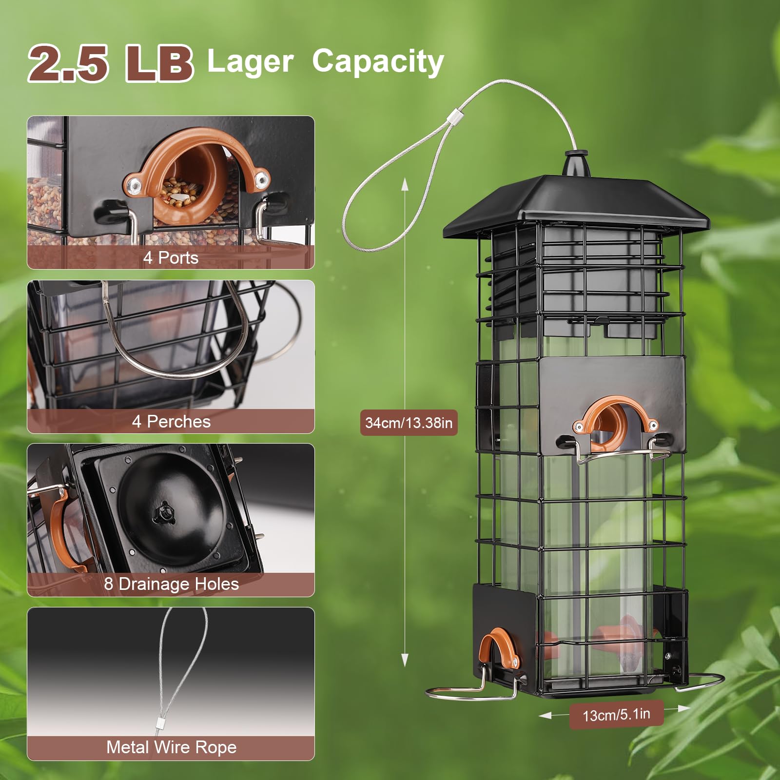 WONLIVE weight-activated mechanism detail demonstrates squirrel protection