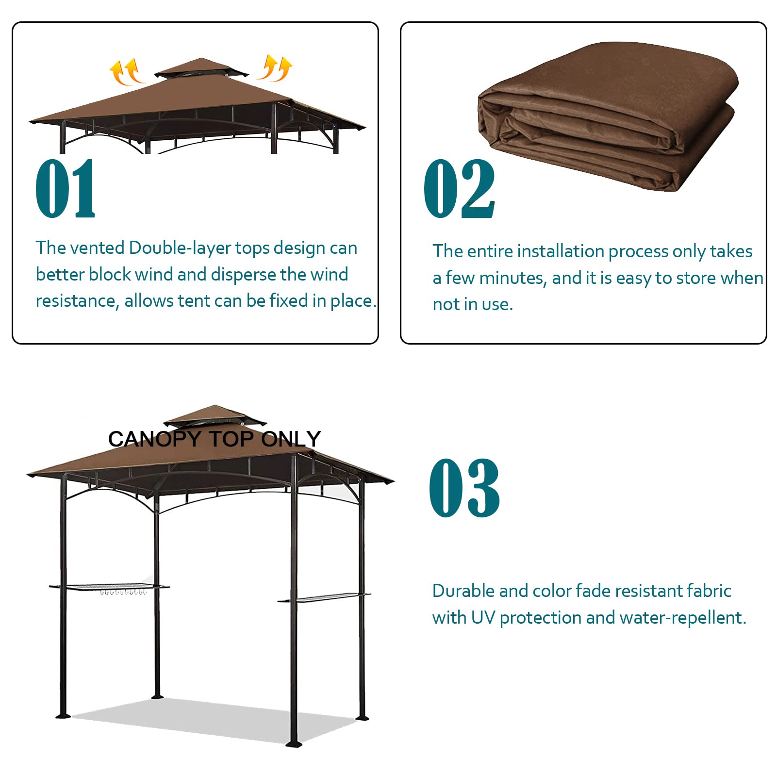 Wonwon canopy in use over grill highlighting shade and ventilation