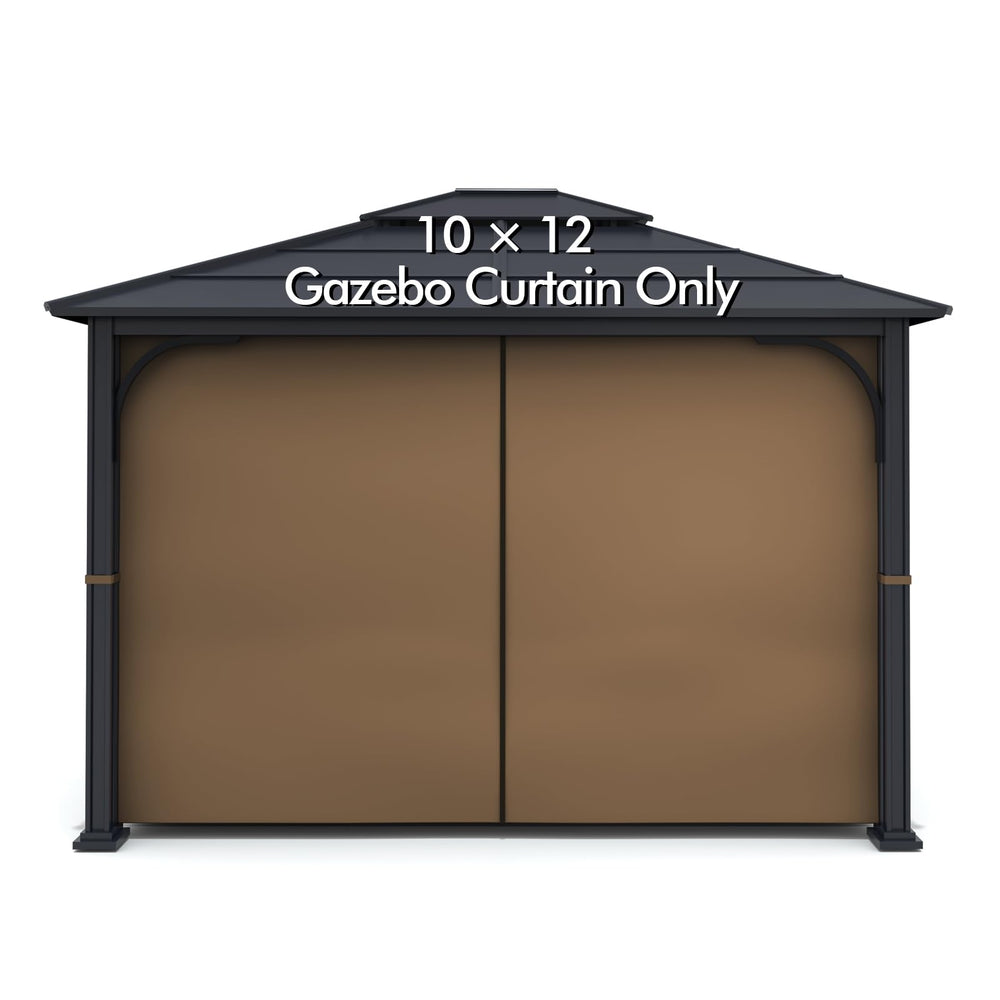Wonwon front view of brown 10x12 replacement curtain showing full coverage and neat hem