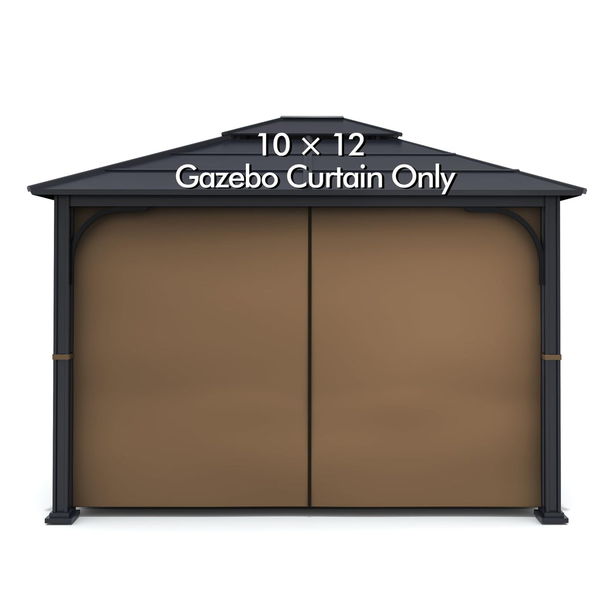 Wonwon front view of brown 10x12 replacement curtain showing full coverage and neat hem