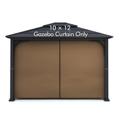Wonwon front view of brown 10x12 replacement curtain showing full coverage and neat hem