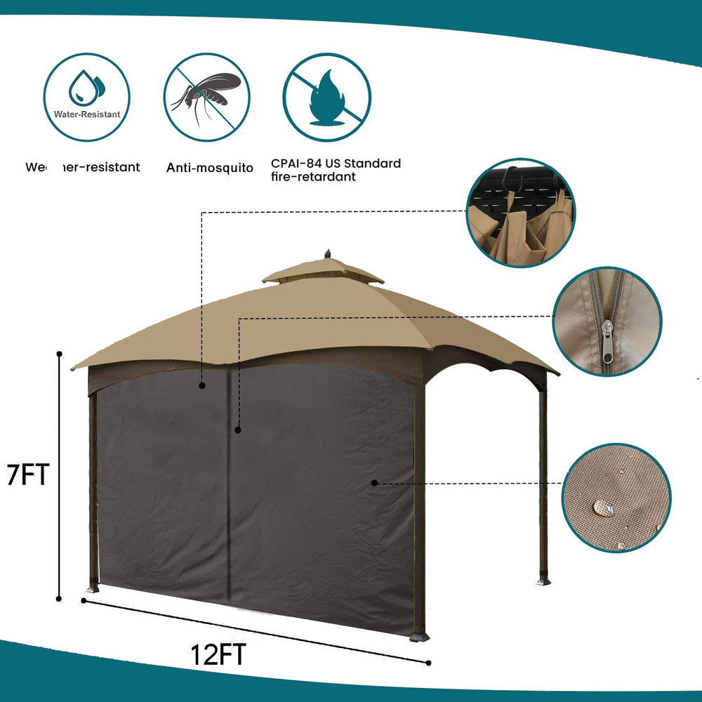 Wonwon panel installed in backyard gazebo demonstrating privacy and shaded seating