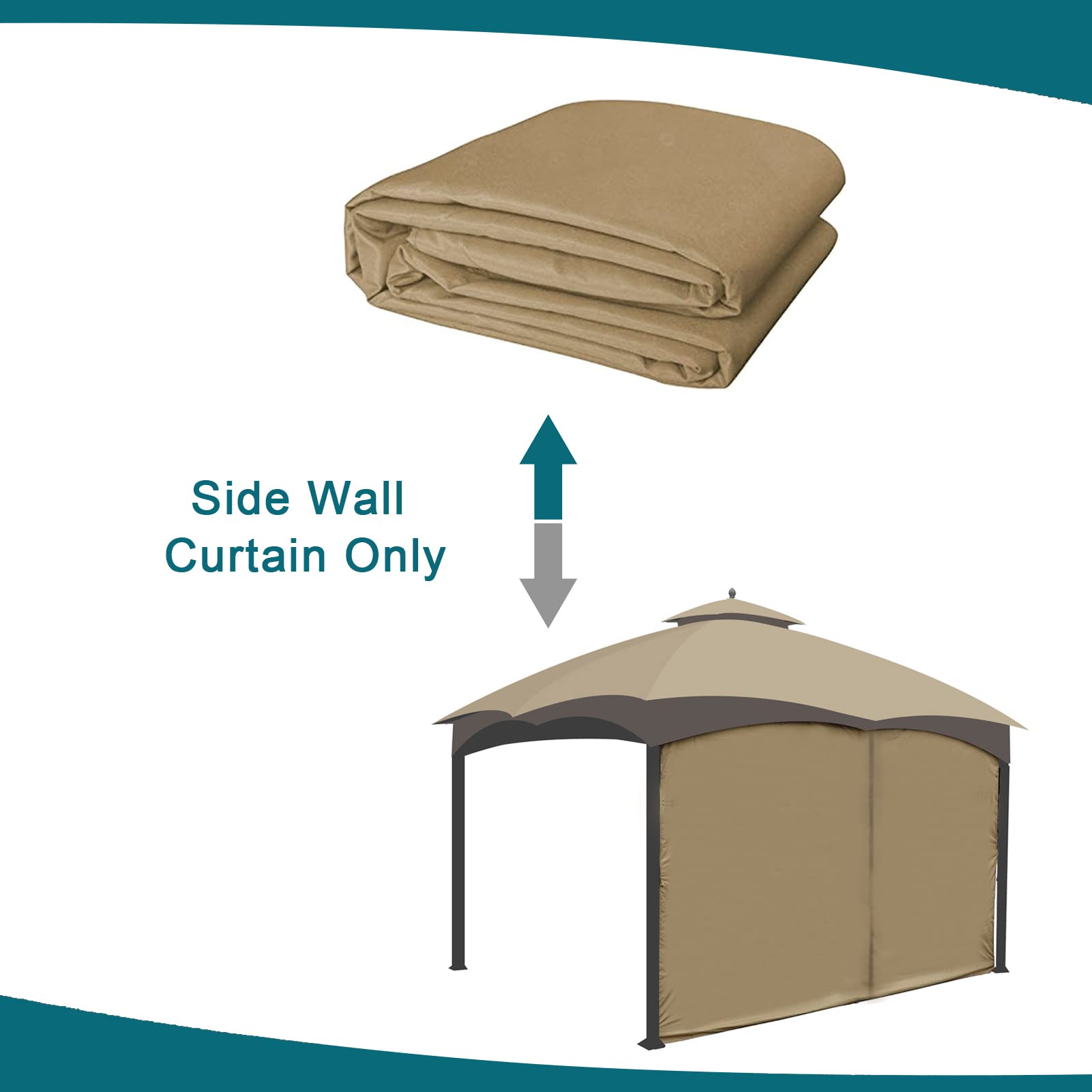 Wonwon panel beside chair to show size and coverage for a 10x10 gazebo