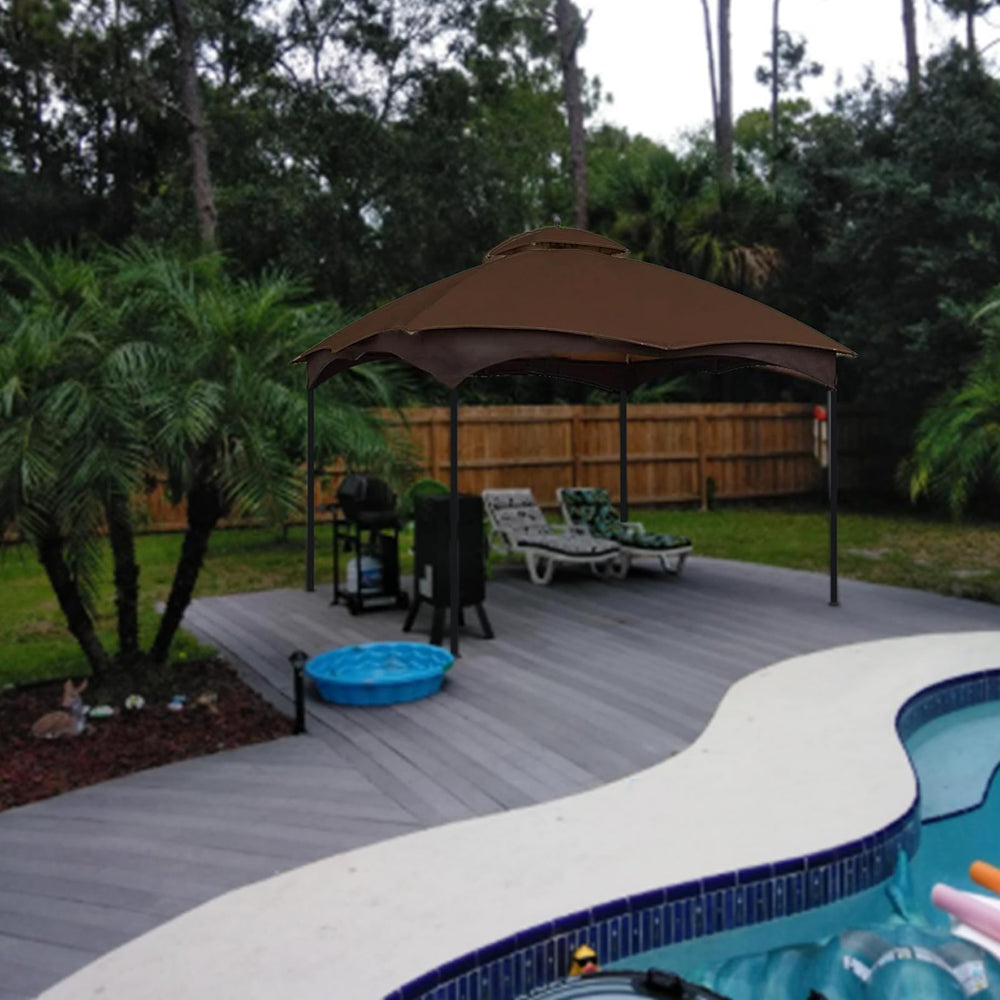 Wonwon lifestyle backyard scene showing comfortable shaded seating area