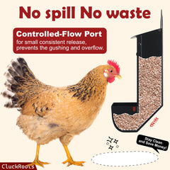 woobud CluckRoots clear front window for quick supplement level checks