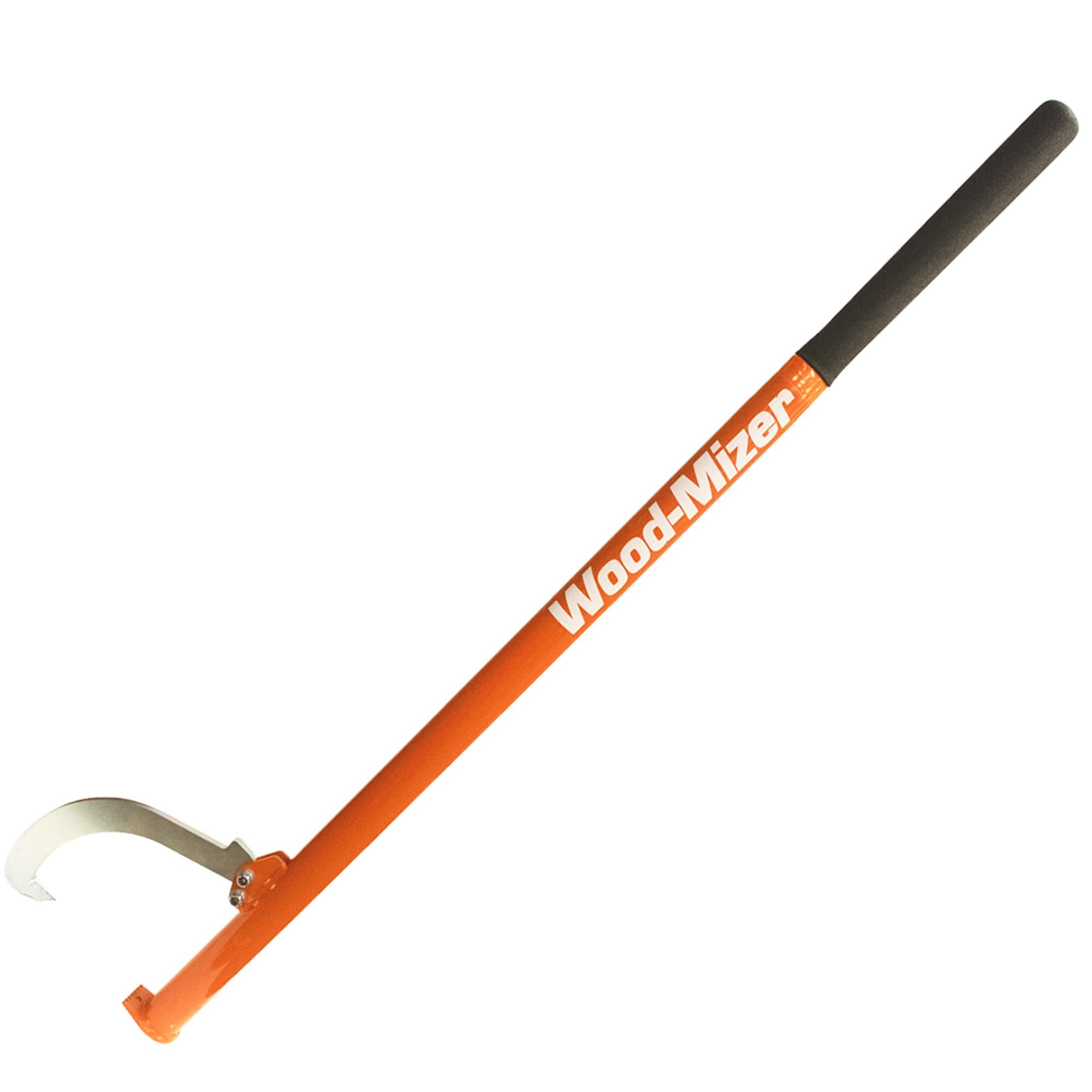 Wood‑Mizer front view showing full 48-inch steel cant hook for strong leverage