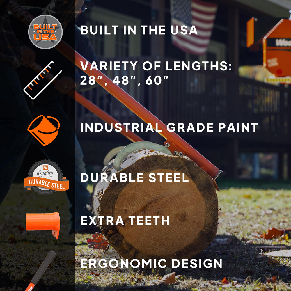 Wood-Mizer cant hook rubber grip detail for improved control and comfort