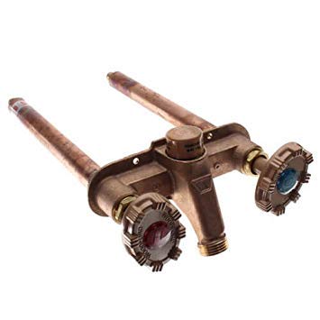 Woodford 22PX-6-MH front view showing wall flange and horizontal spout, clear installation benefit