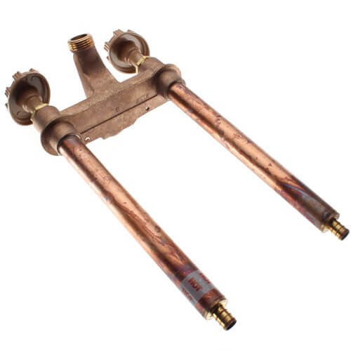 Woodford 22PX-6-MH closeup of 1/2 inch PEX PX inlets, highlights easy PEX connection benefits