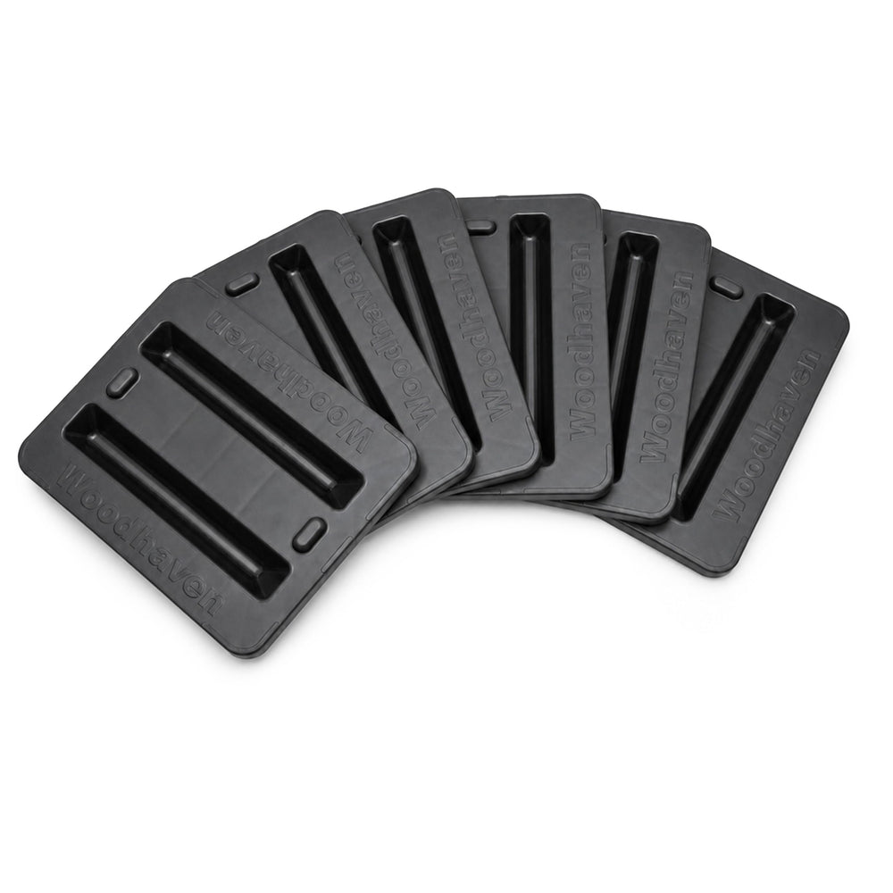 Woodhaven front view of six-pack bases showing durable molded design and protection