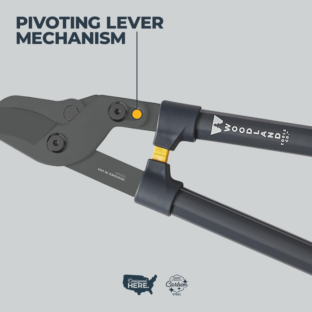 WOODLAND TOOLS length comparison highlighting 28-inch reach advantage