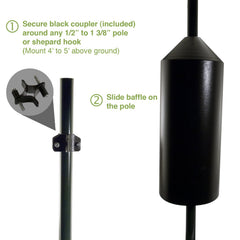 Woodlink Audubon coupler and zip-tie detail for easy secure installation