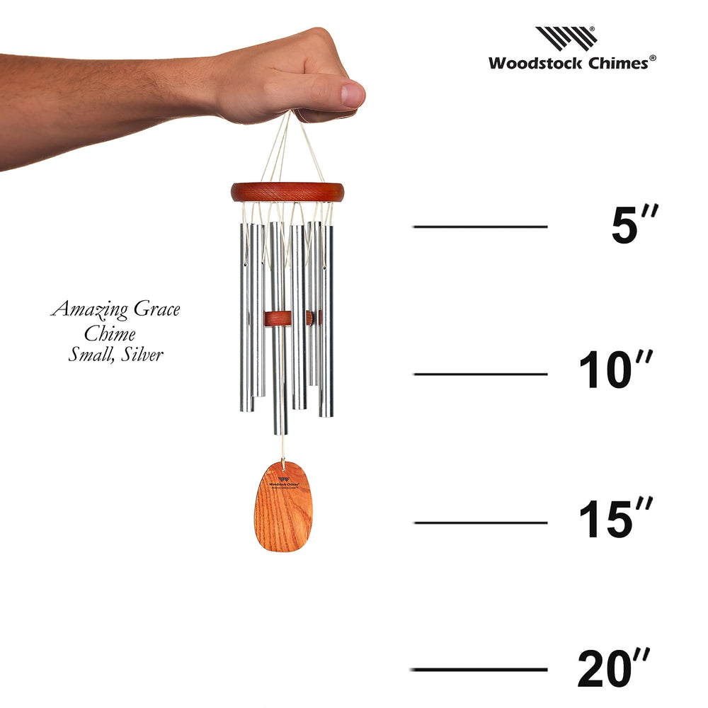Woodstock Chimes packaging and label showing brand and hymn tuning, gift-ready