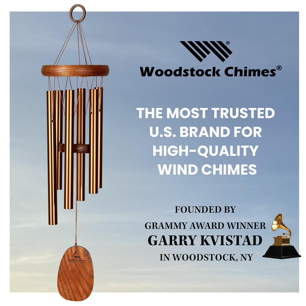 Woodstock Chimes installed in garden setting creating serene ambience and gentle tones