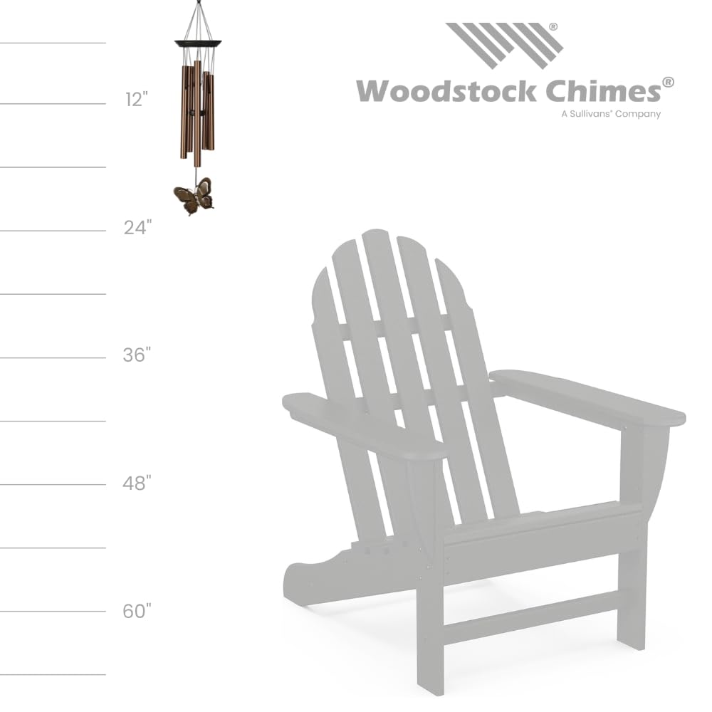 Woodstock Chimes steel butterfly windcatcher detail showing design and motion, enhances gentle sound