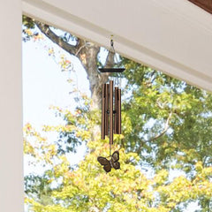 Woodstock Chimes tube close-up highlighting bronze aluminum finish and durable tuning, clear soothing tones