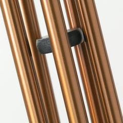 Woodstock Chimes top and hanging loop view showing black finish pine top, weather-resistant suspension