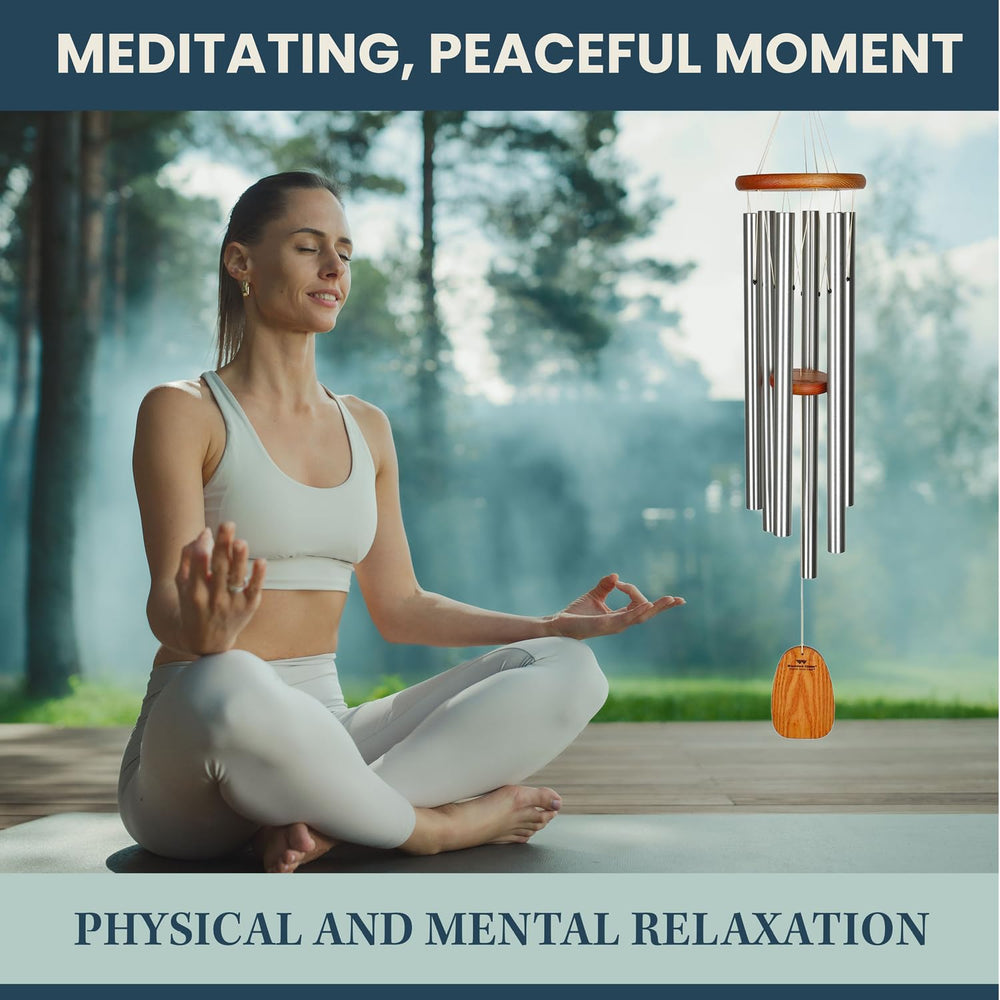 Woodstock Chimes hanging on a porch beam benefit: perfect for patio or memorial placement