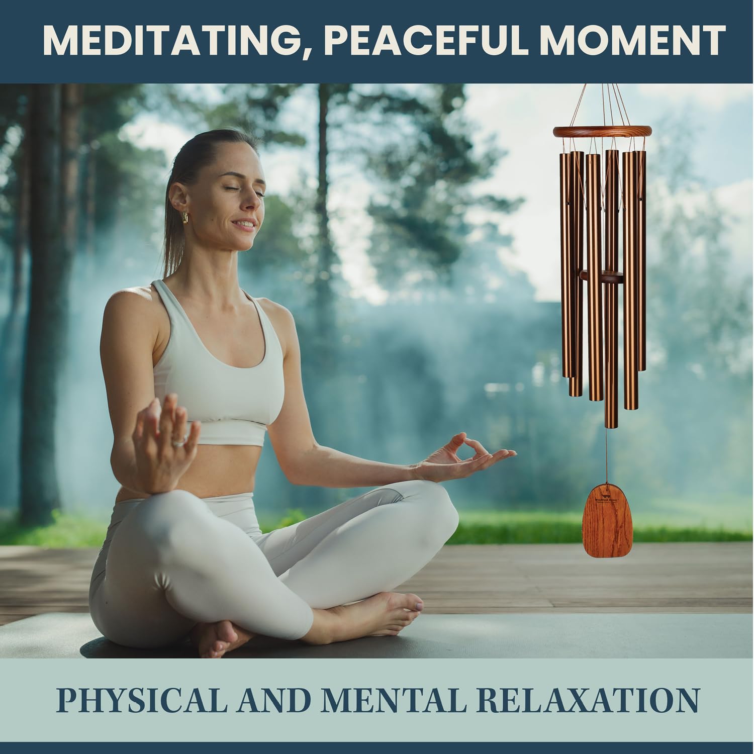Woodstock Chimes installed in a garden, offering musical ambiance and tranquil outdoor mood