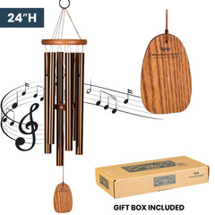 Woodstock Chimes detalle de la madera ash con acabado teca para resistencia exterior
