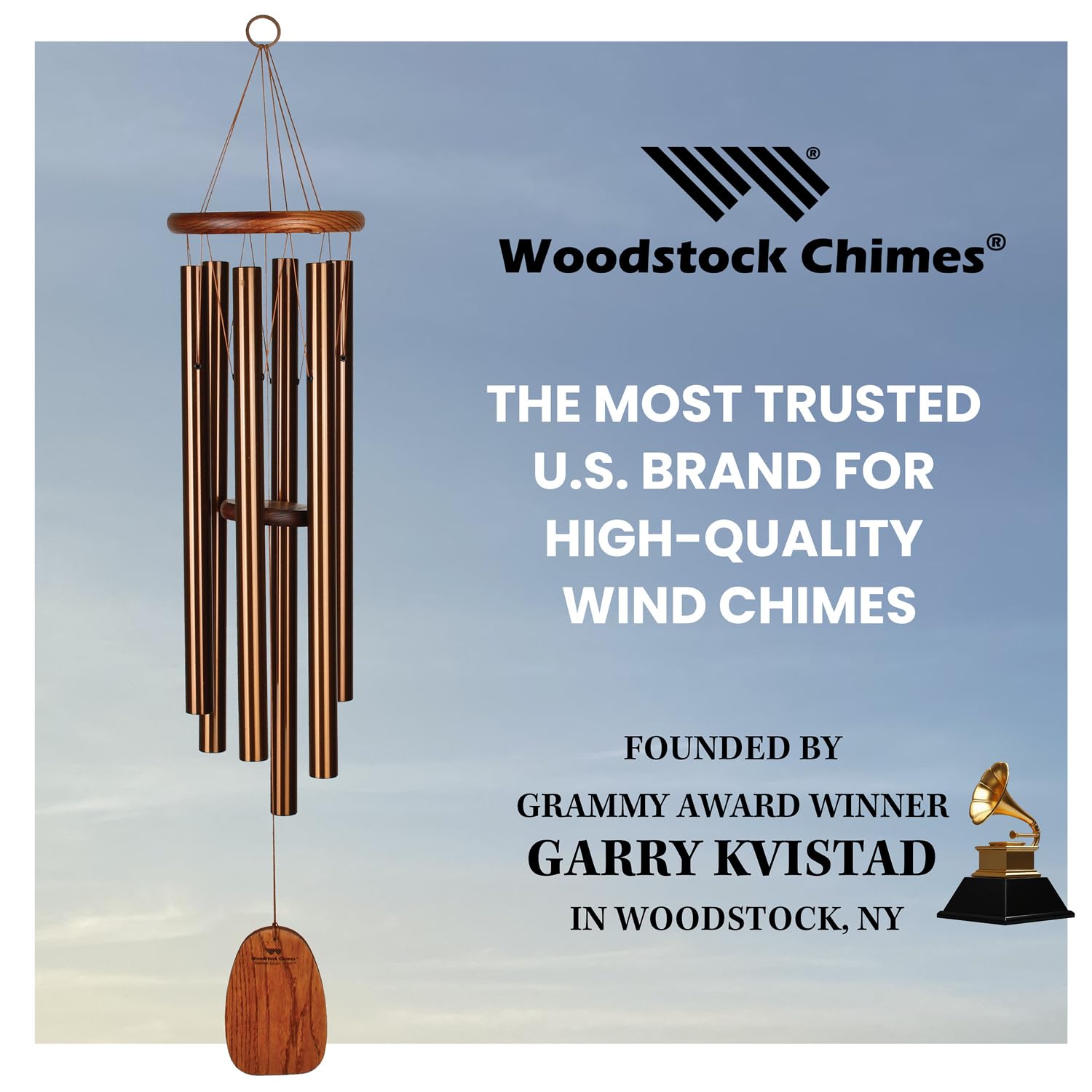 Woodstock Chimes in kraft gift box, ready to give as a meaningful memorial present