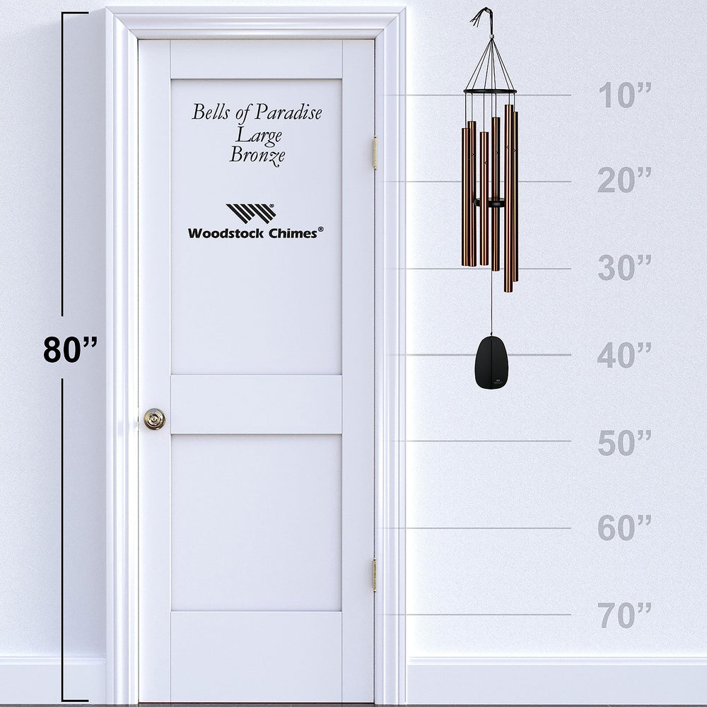Woodstock Chimes windcatcher detail with black ring, improves consistent chime strikes