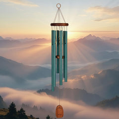 Woodstock Chimes close-up of seafoam-green tubes highlighting durable coating