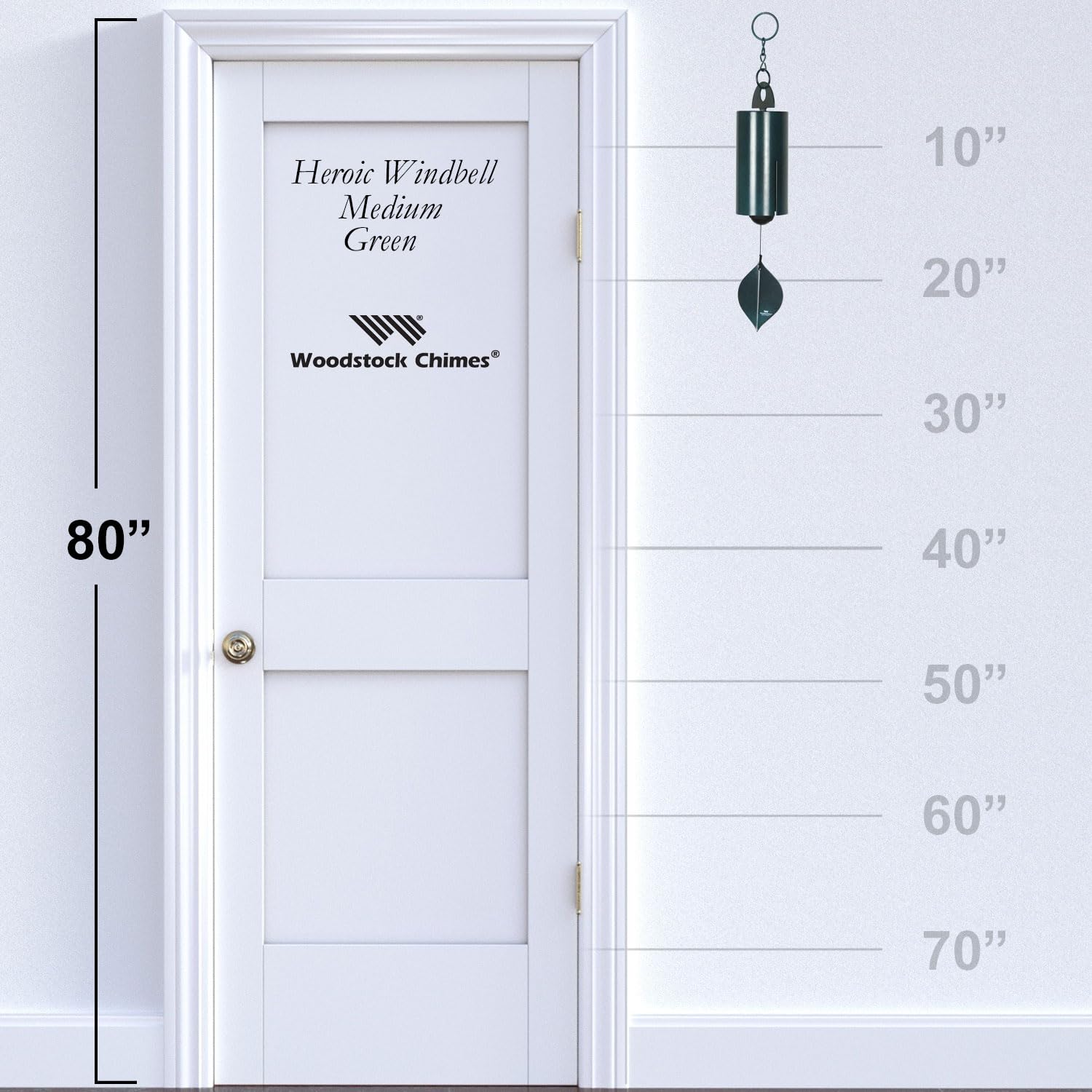 Woodstock Chimes Heroic black ash clapper and aluminum windcatcher benefit: durable parts for clear tone