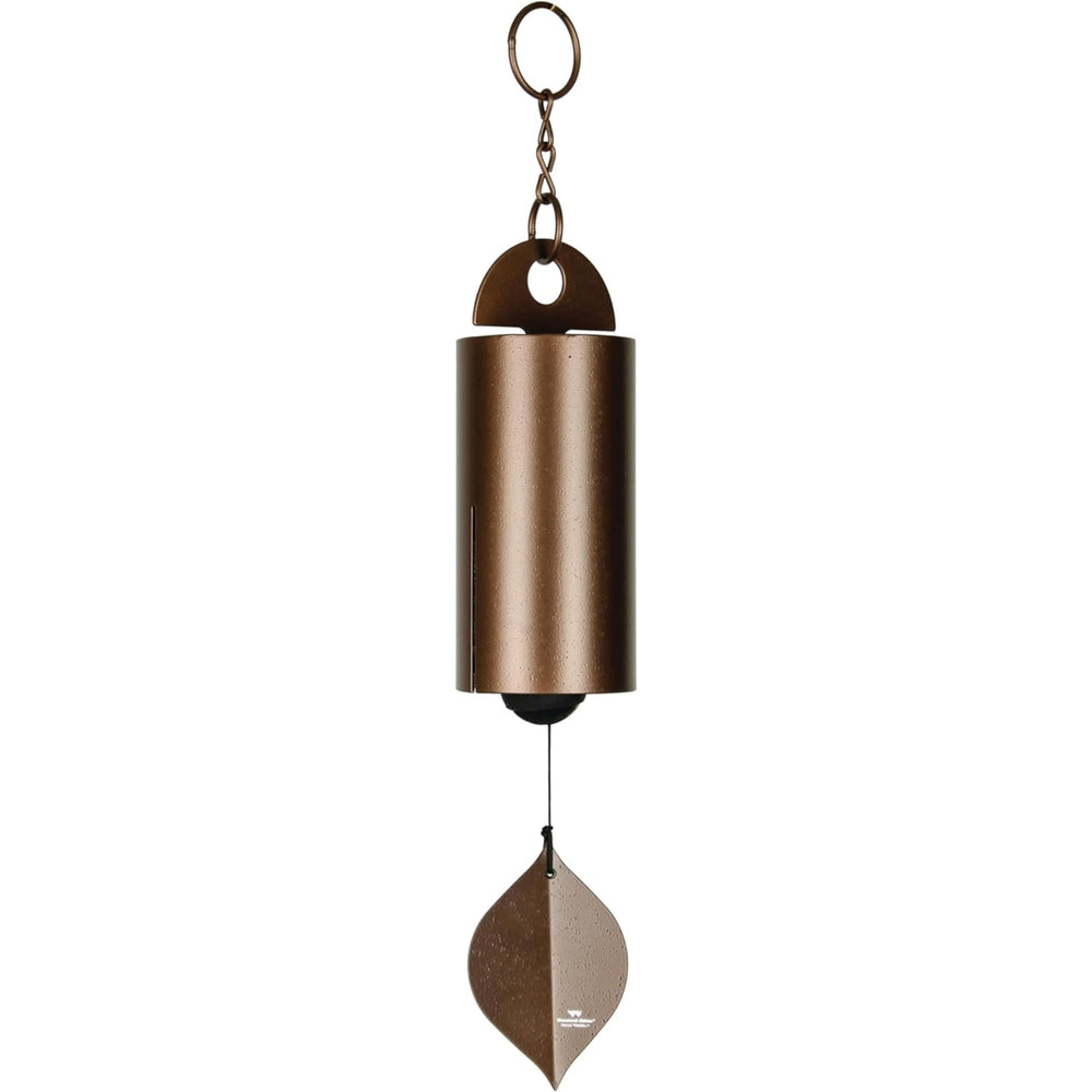 Woodstock Chimes front view showing copper finish and balanced design benefits ambiance