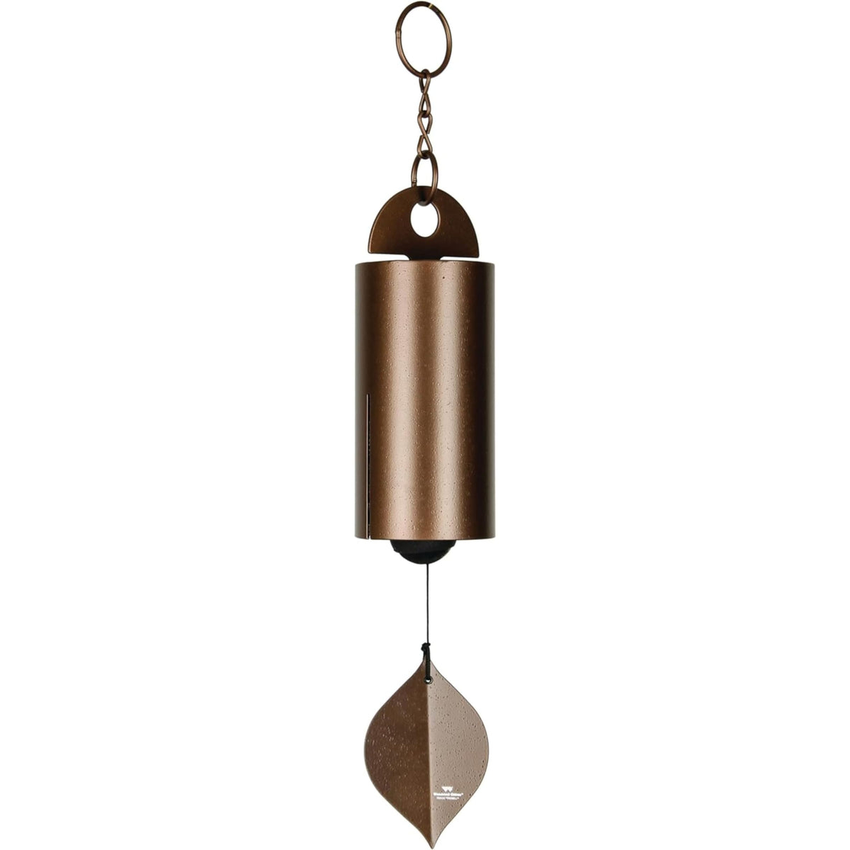 Woodstock Chimes front view showing copper finish and balanced design benefits ambiance
