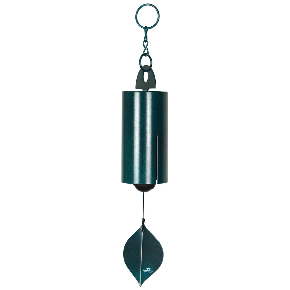 Woodstock Chimes Heroic front view showing sea-foam green finish and elegant profile benefit: attractive outdoor focal point