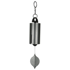 Woodstock Chimes front view showing silver tubes and bold presence for calming ambiance